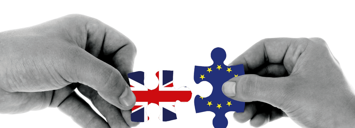 Beating the Brexit Blues - Puzzle Union Jack and EU Flag
